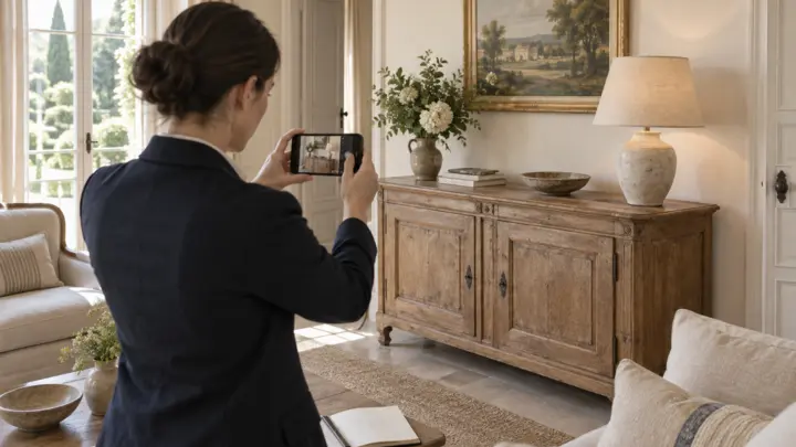 Photographie d’un élément intérieur pour l’inventaire de la propriété